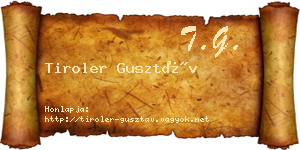 Tiroler Gusztáv névjegykártya